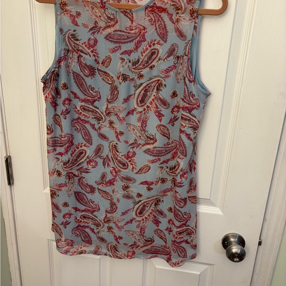 Paisley Sleeveless Top - Red and Blue apt 9 xxl